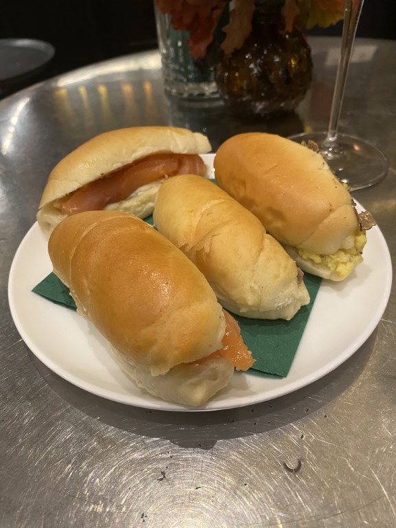 Plate of classic truffle-filled panini at Procacci 1885, Florence's historic sandwich bar