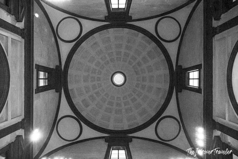 Coffered dome of the New Sacristy, Michelangelo's architectural masterpiece in Florence