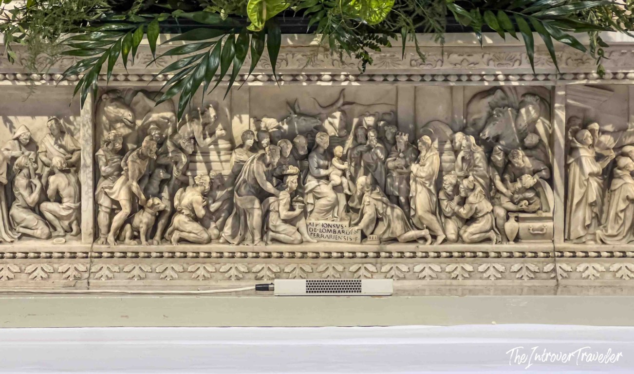 Marble relief by Alfonso Lombardi on the Ark of Saint Dominic, Bologna, depicting the Adoration scene