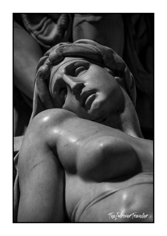 Close-up of Michelangelo's Dawn sculpture, Medici Tombs, New Sacristy Florence