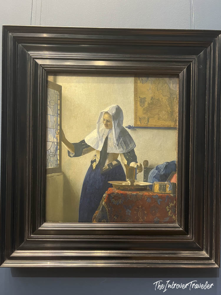 Young Woman with a Water Pitcher by Vermeer, on display at the Metropolitan Museum of Art