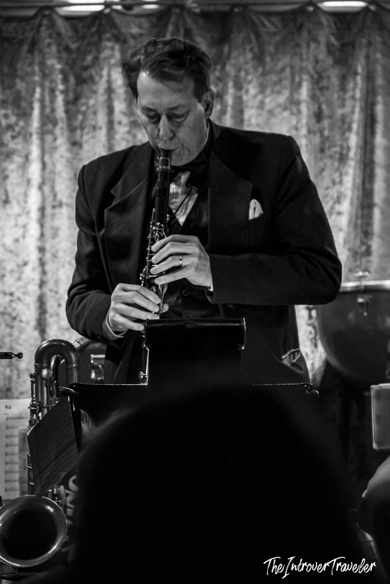 Jazz clarinetist performing with Vince Giordano and the Nighthawks at Birdland, New York