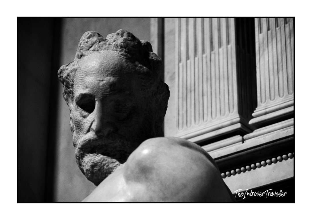 Close-up of a Medici Tomb sculpture by Michelangelo in the New Sacristy, Florence