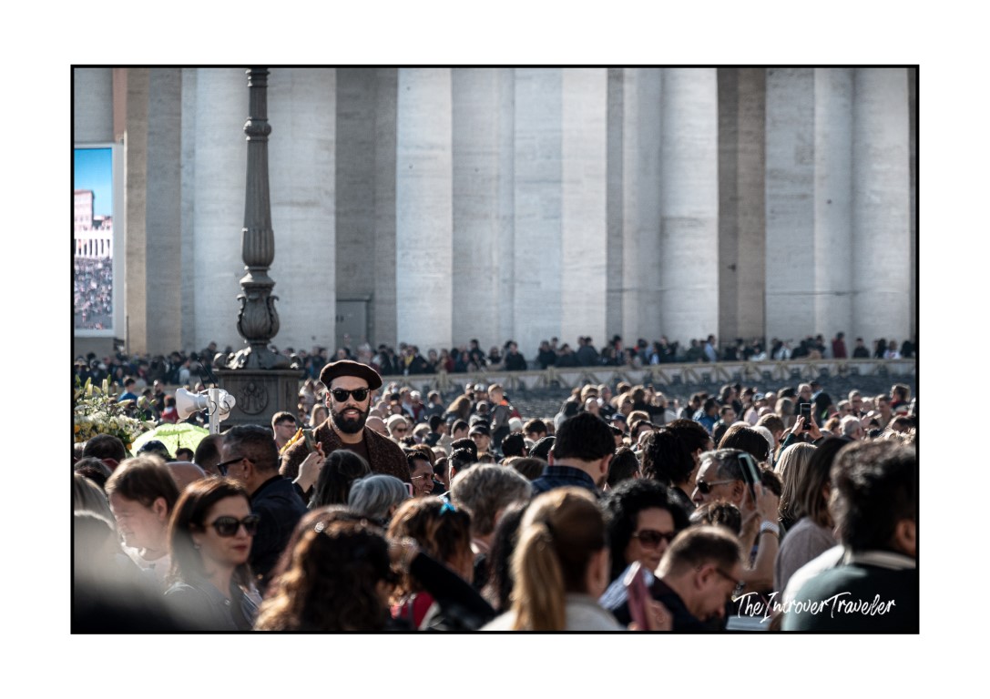 Dense crowd gathered in St. Peter's Square, Vatican, for the Sunday Angelus blessing by the Pope