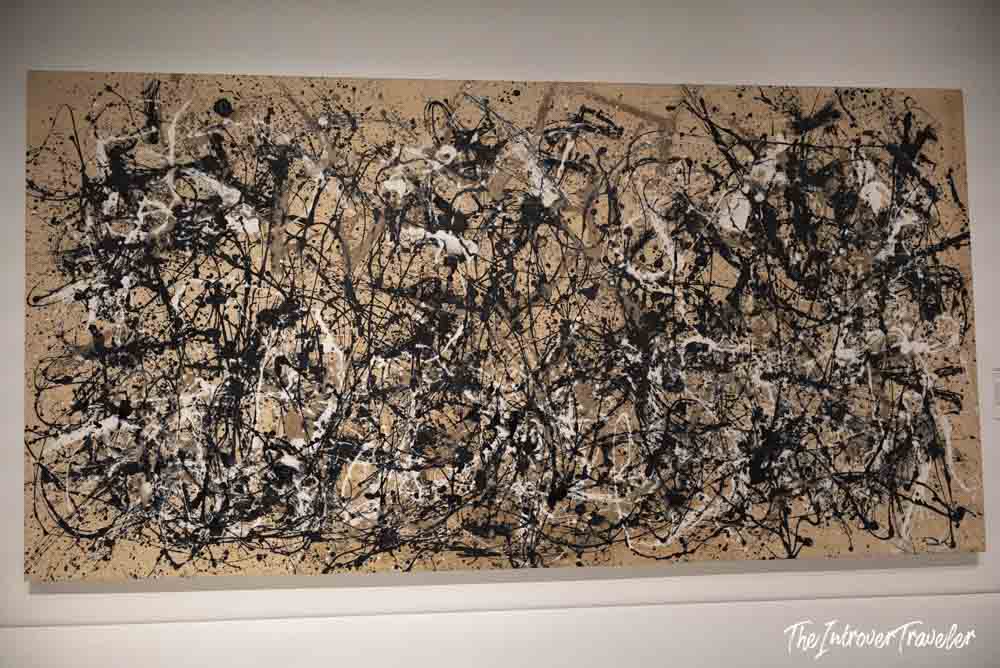 Jackson Pollock drip painting on display at the Metropolitan Museum of Art, New York