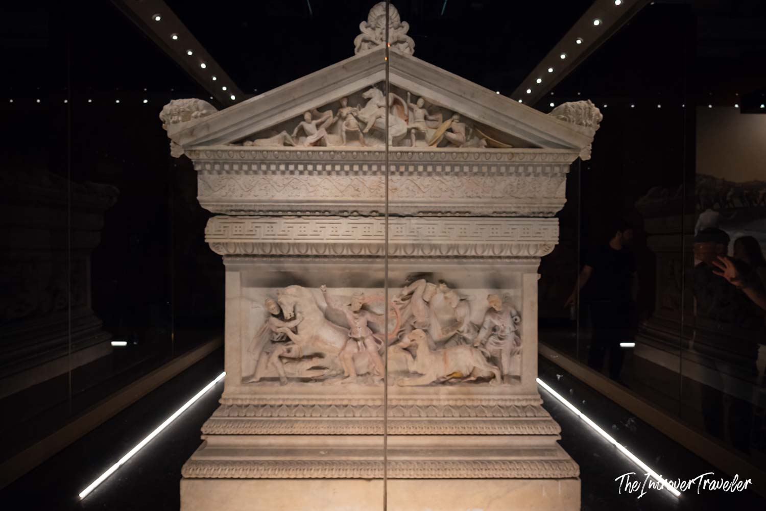 Lycian sarcophagus with battle reliefs, displayed at Istanbul Archaeological Museum
