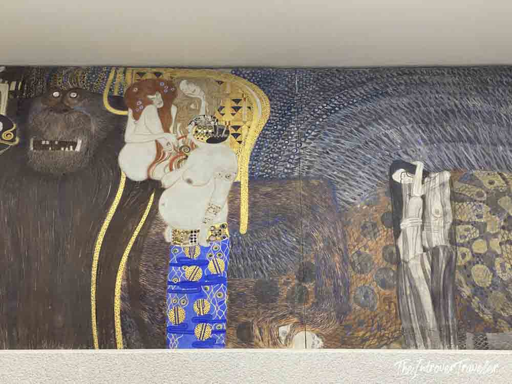Gustav Klimt's Beethoven Frieze at the Vienna Secession, showing hostile powers and floating figures