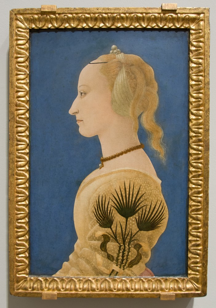 Portrait of a Young Woman by Alessio Baldovinetti, Renaissance panel painting at the National Gallery London
