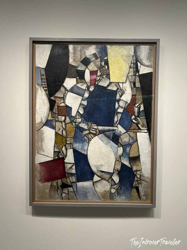 Cubist painting by Fernand Léger displayed on a gallery wall at the Guggenheim Museum New York