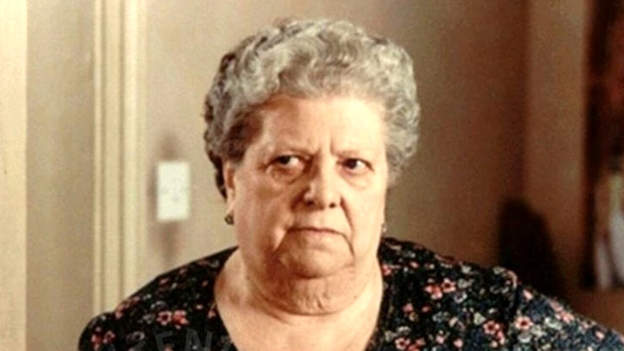 Sora Lella, iconic Roman restaurateur on Tiber Island, with her trademark stern expression