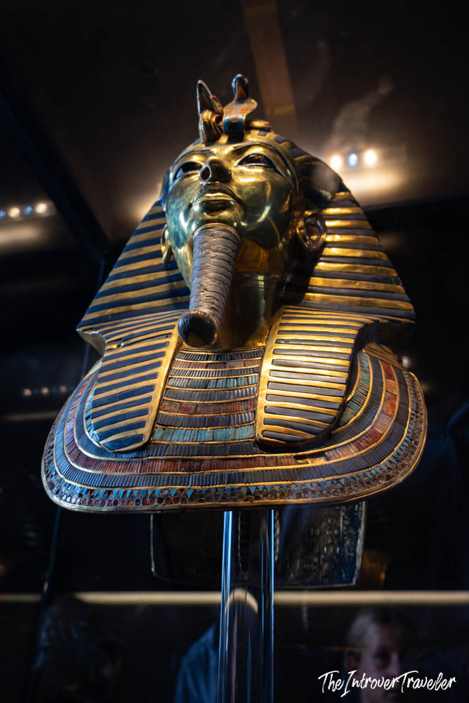 Replica of Tutankhamun's golden death mask on display at the Egyptian Museum in Cairo