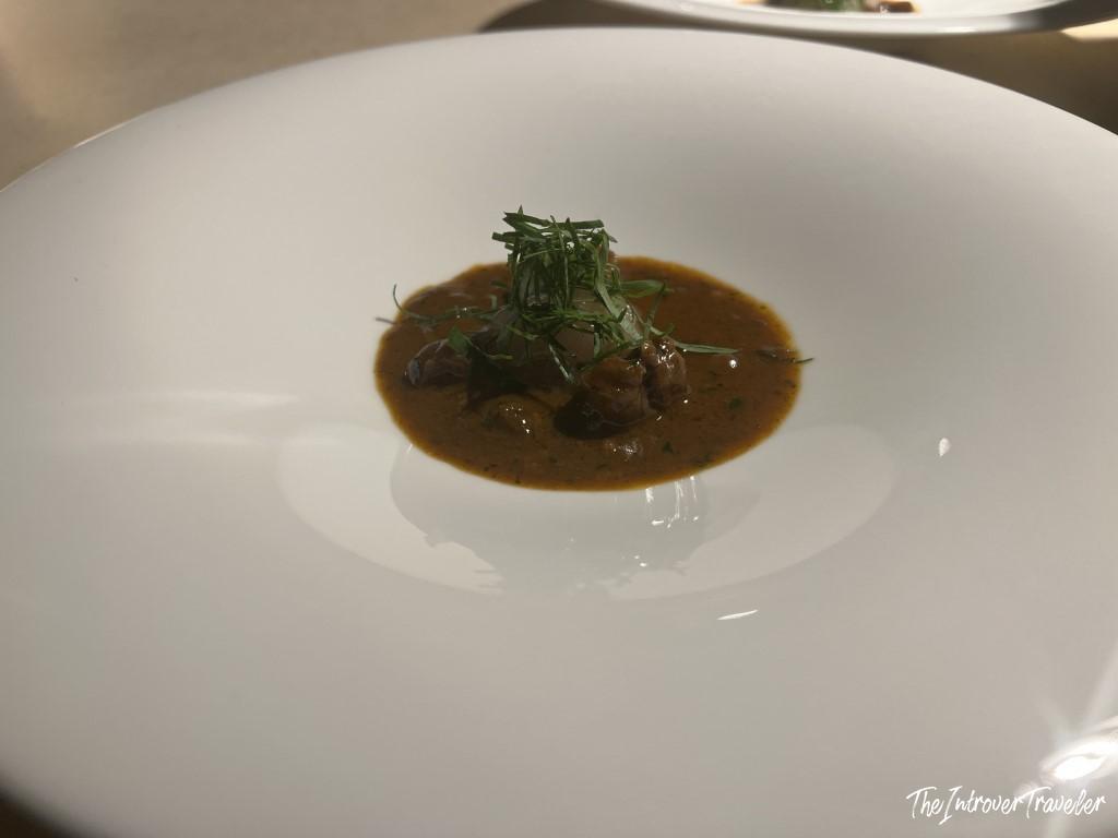 Elegant braised meat course with herb garnish served at Trattoria Da Lucio, Rimini