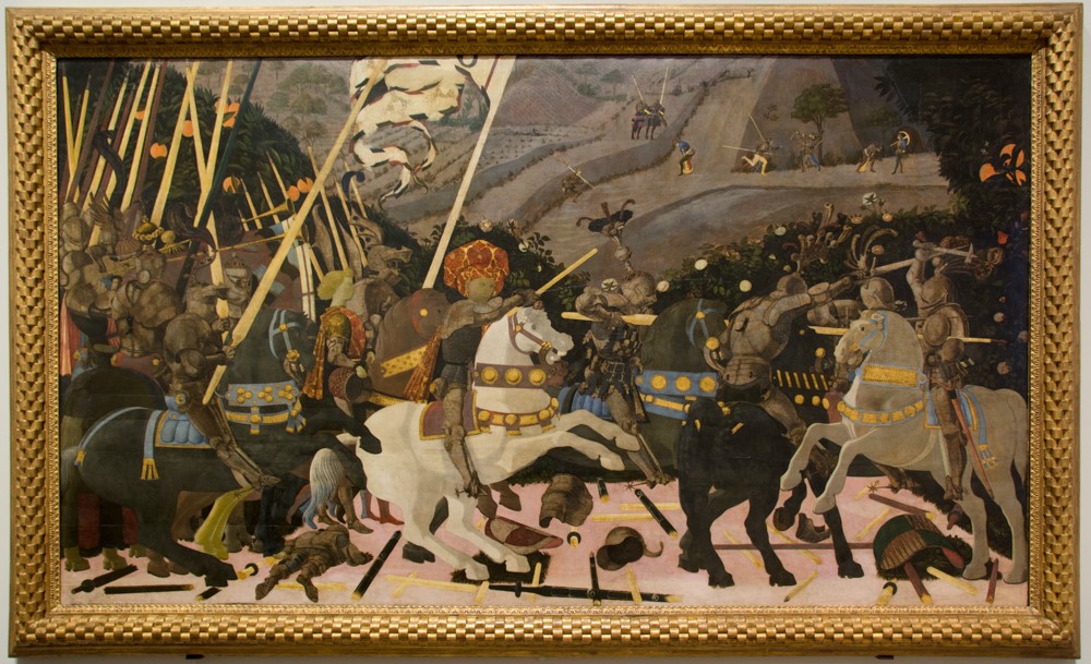 Battle of San Romano by Paolo Uccello, on display at the National Gallery in London