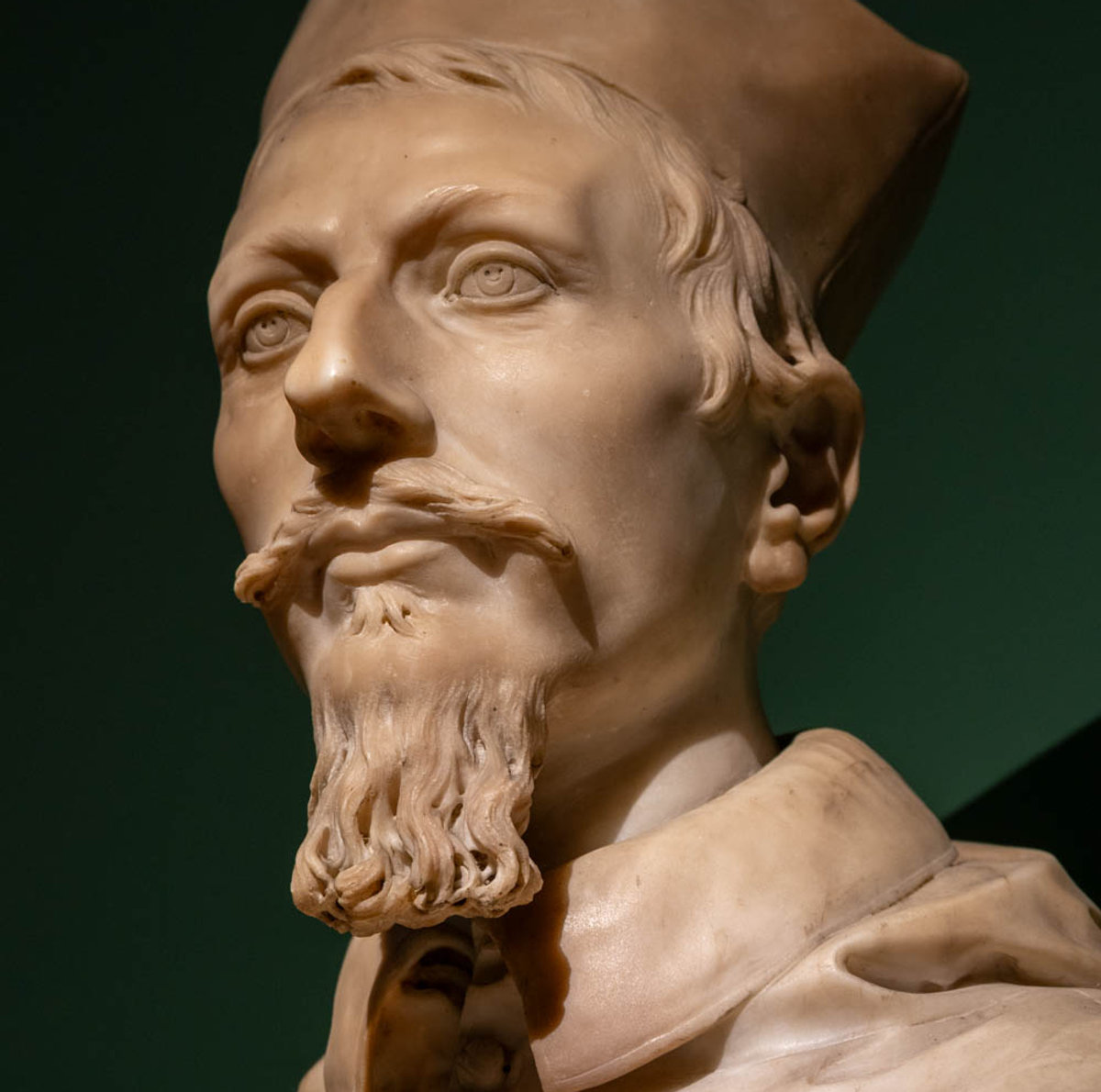 Bernini's marble bust of Pope Urban VIII, a key Barberini patron, at Palazzo Barberini