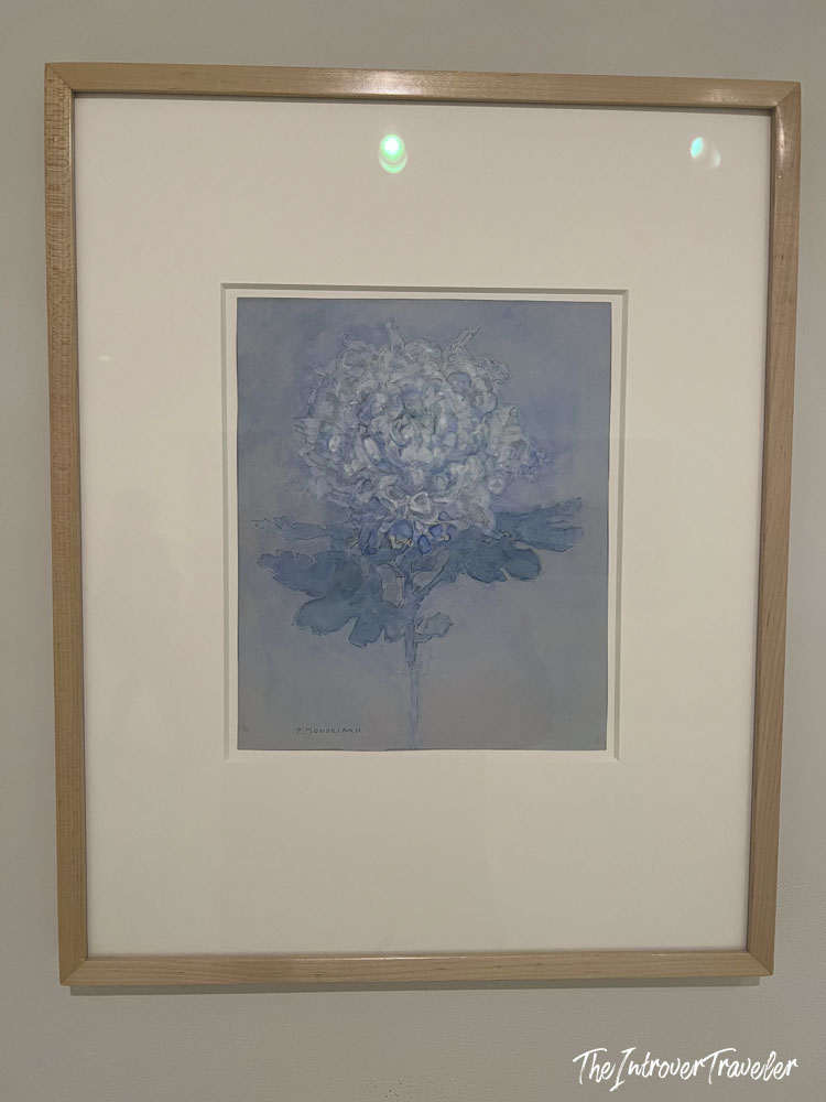 Piet Mondrian chrysanthemum watercolor painting displayed at the Guggenheim Museum New York