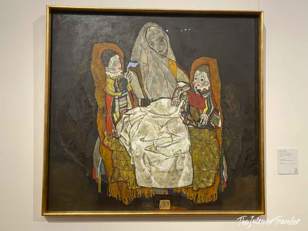 Mother with Two Children by Egon Schiele, on display at the Belvedere Museum in Vienna