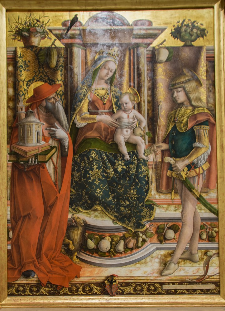 Carlo Crivelli, Madonna della Rondine altarpiece at the National Gallery, London