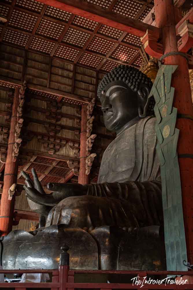 Nara's Great Buddha (Daibutsu) bronze statue inside Todaiji Temple's wooden hall