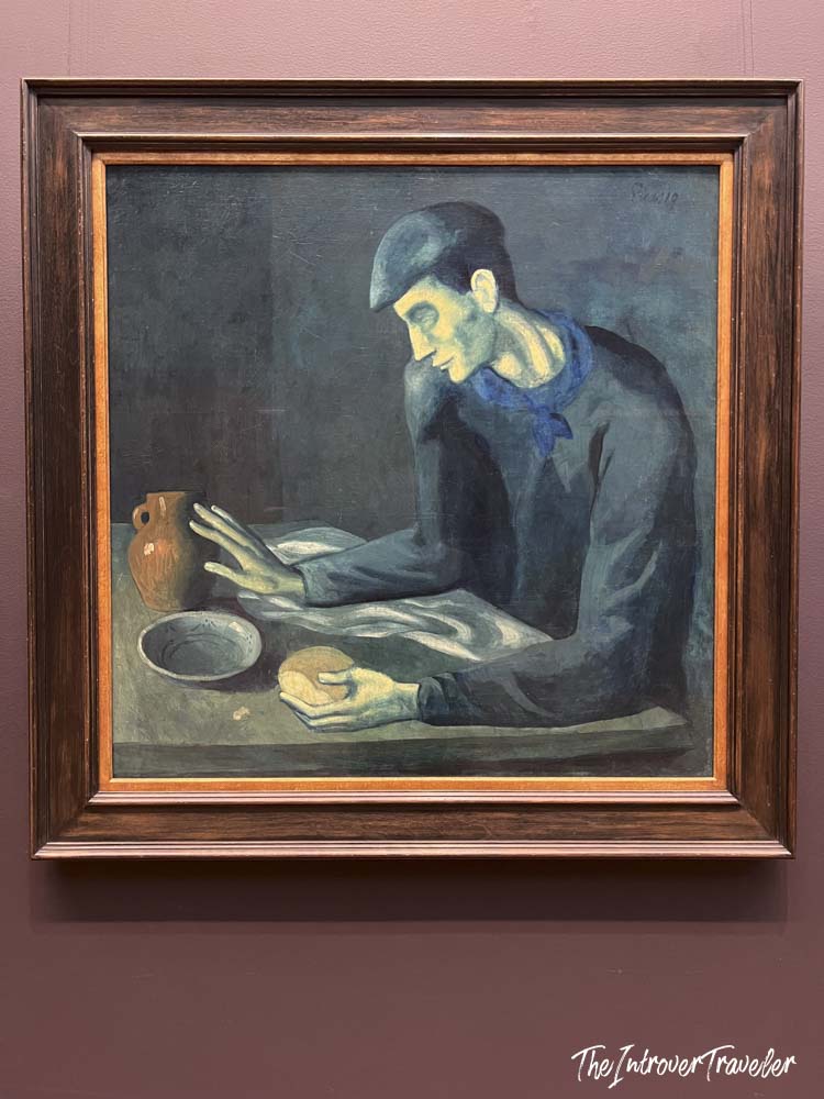 The Blind Man's Meal by Picasso, a Blue Period oil painting displayed at the Metropolitan Museum of Art