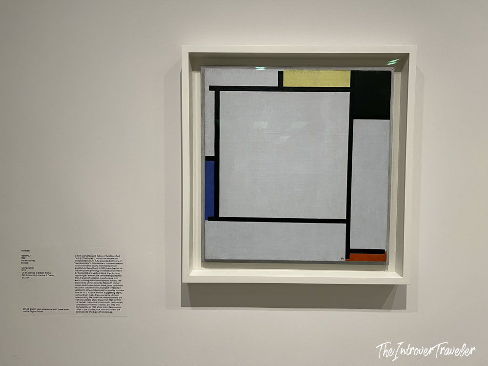 Composition 1922 by Piet Mondrian displayed at the Guggenheim Museum New York
