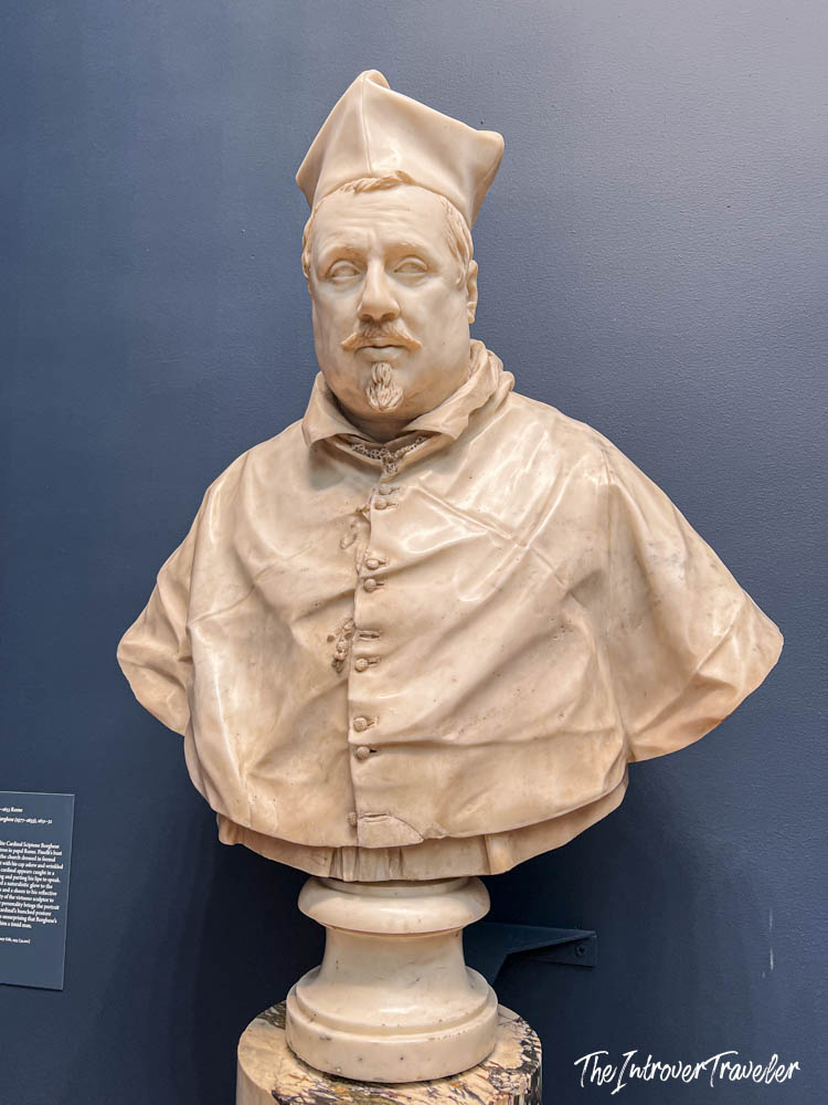 Bernini's marble Bust of Cardinal Scipione Borghese at the Metropolitan Museum of Art, New York
