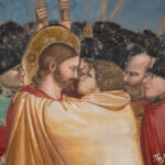 Kiss of Judas fresco detail by Giotto in the Scrovegni Chapel, Padua