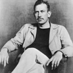 Vintage black and white portrait of John Steinbeck, author of Log from the Sea of Cortez