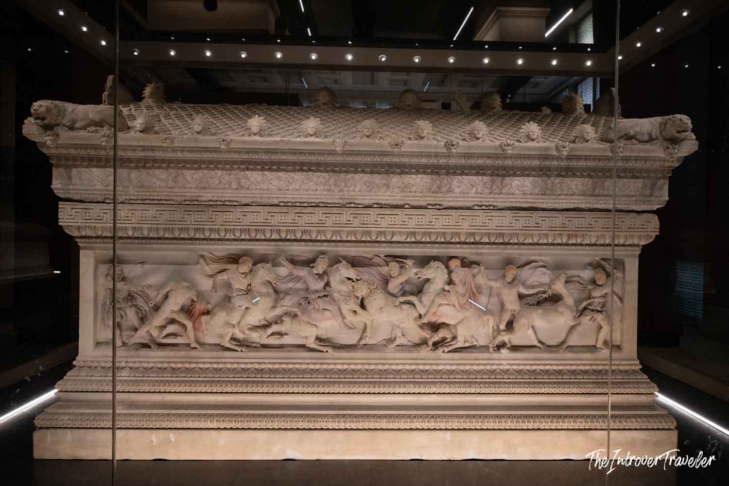 Alexander Sarcophagus with battle relief carvings, Istanbul Archaeological Museum