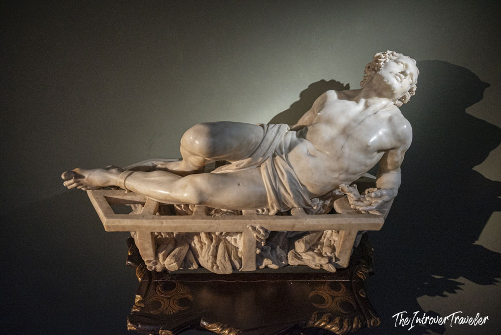 Bernini's Saint Lawrence on the Grill, marble sculpture at the Uffizi Gallery, Florence