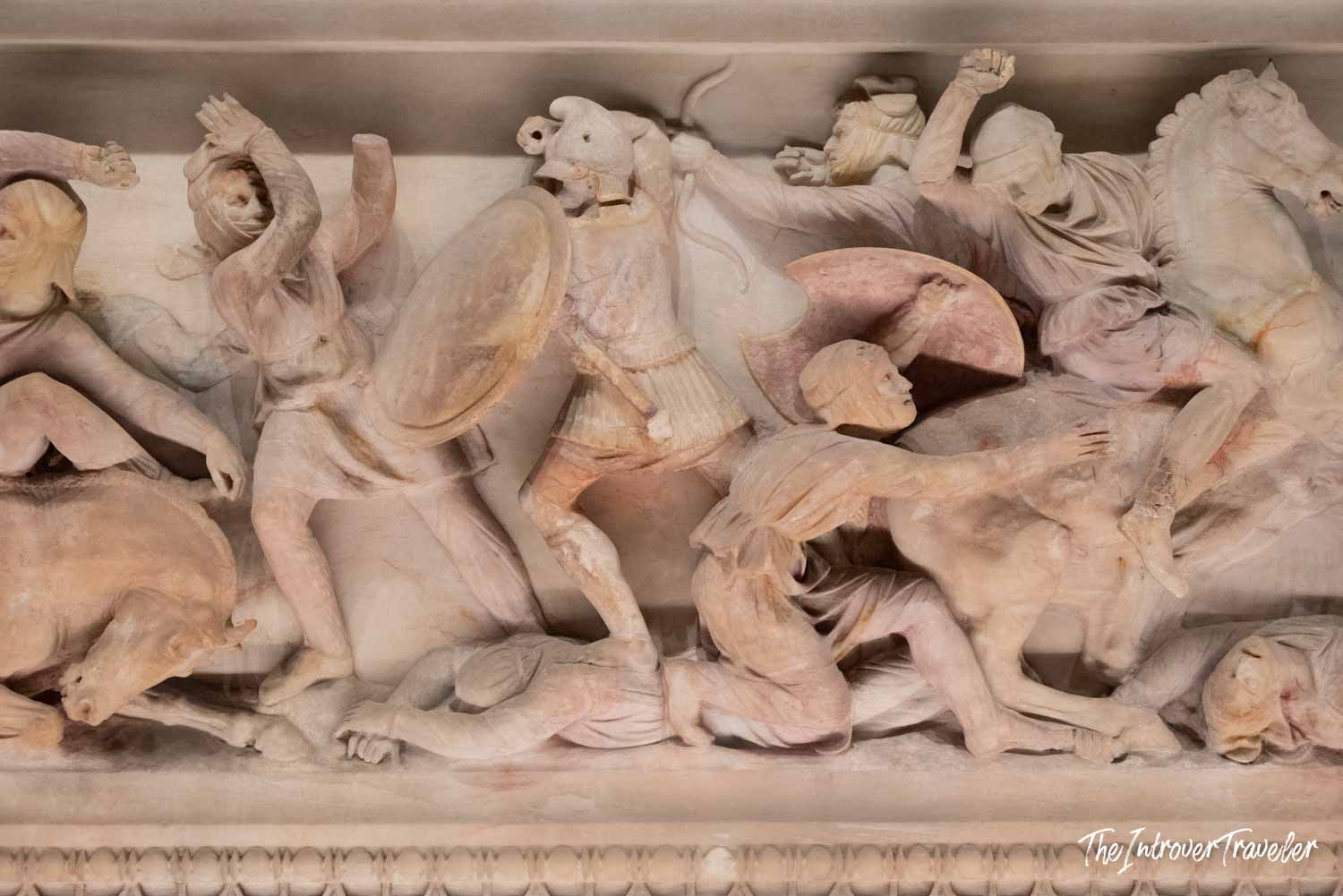 Close-up of the battle relief on the Alexander Sarcophagus, Istanbul Archaeological Museum