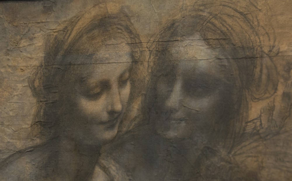 Detail of Leonardo da Vinci's Burlington House Cartoon at the National Gallery, London