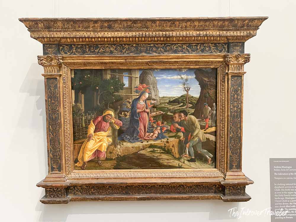 Adoration of the Shepherds by Andrea Mantegna displayed at the Metropolitan Museum of Art