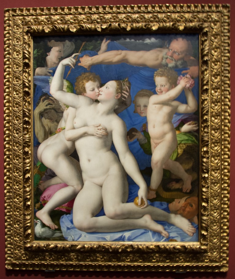 Bronzino's An Allegory with Venus and Cupid, on display at the National Gallery in London