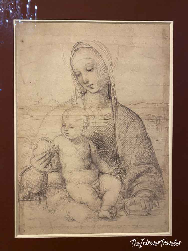 Raphael drawing of Madonna and Child on display at the Albertina Museum in Vienna