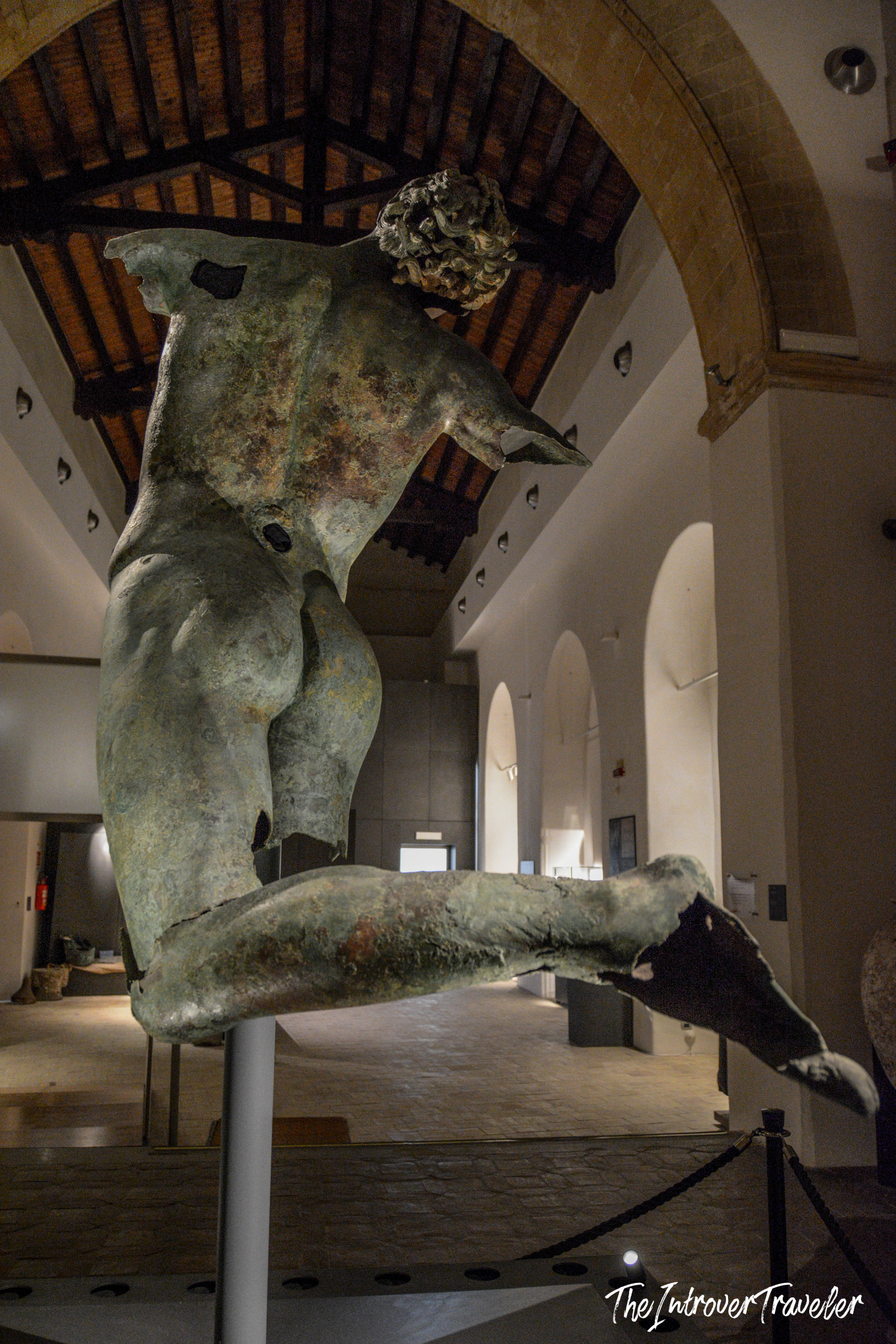 Bronze Dancing Satyr of Mazara del Vallo, ancient Greek sculpture displayed in its dedicated Sicilian museum