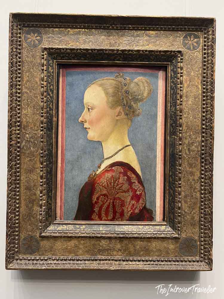 Renaissance portrait of a young woman in profile by Ghirlandaio, displayed at the Metropolitan Museum of Art