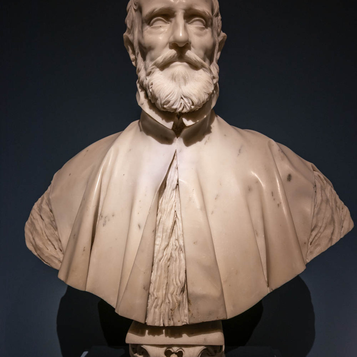 Bernini marble bust of Pope Urban VIII, key Barberini patron, at Palazzo Barberini exhibition