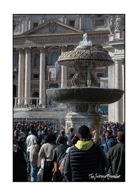 Crowds gathered around Maderno's fountain in St. Peter's Square during the Sunday Angelus, Vatican