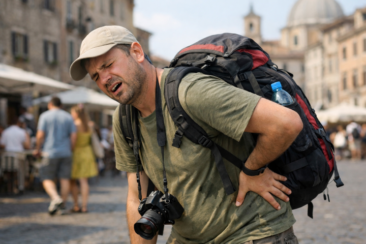 The tourist’s backpack and the right weight: instructions for ruining your day (and your back)