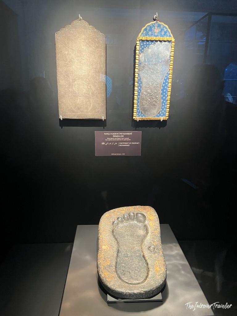Sacred Footprint of Prophet Muhammad relics display at Topkapi Palace, Istanbul
