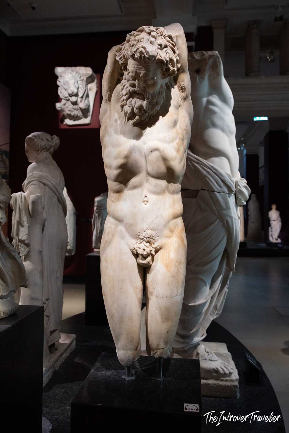 Ancient Greek marble statue of a satyr on display at the Istanbul Archaeological Museum