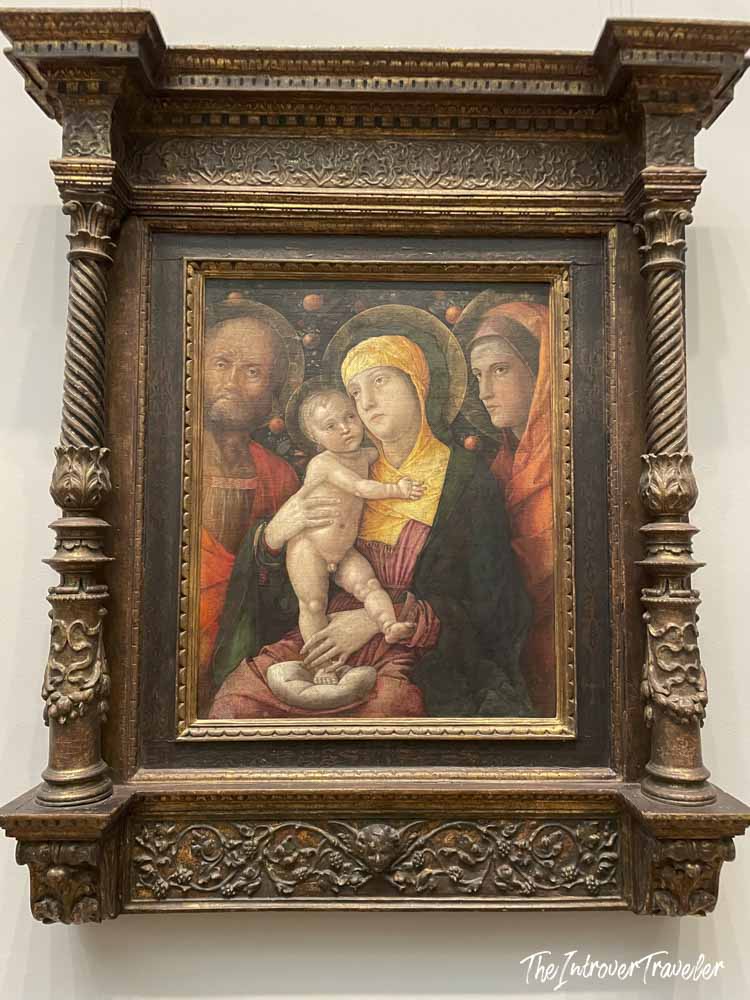 Holy Family with Saint Mary Magdalene by Andrea Mantegna, displayed at the Met in New York