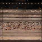 Alexander Sarcophagus battle relief frieze, displayed at the Istanbul Archaeological Museum