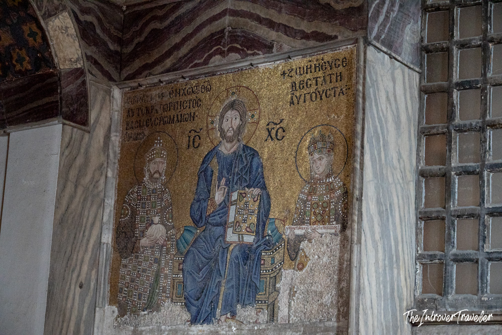 Byzantine mosaic of Christ with Emperor Constantine IX and Empress Zoe, Hagia Sophia Istanbul