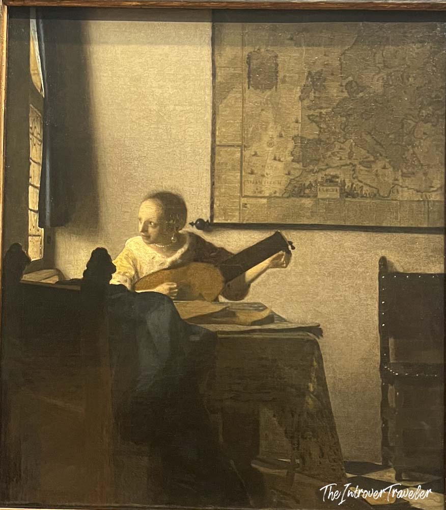 Woman with a Lute by Vermeer, displayed at the Metropolitan Museum of Art in New York