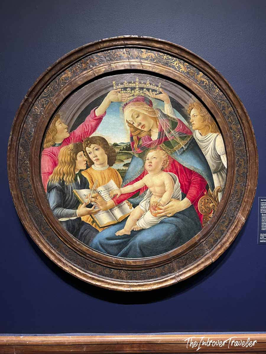 Botticelli's Madonna of the Magnificat tondo displayed at the Morgan Library and Museum, New York