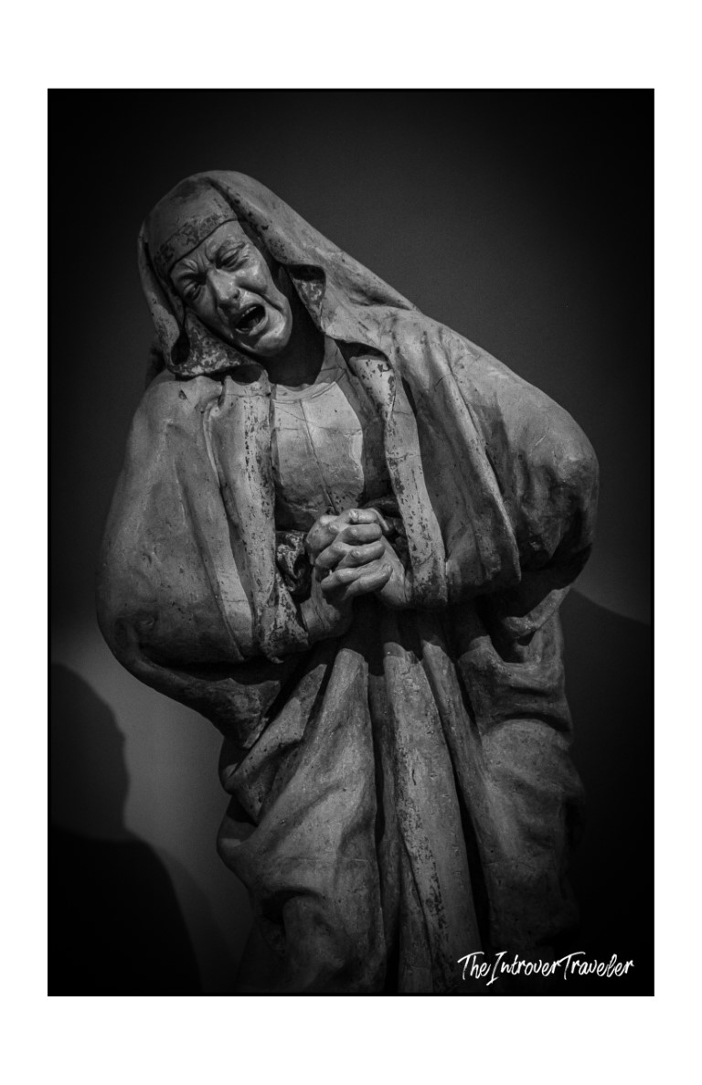 Weeping Madonna figure from Niccolò dell'Arca's Lamentation over the Dead Christ, Bologna
