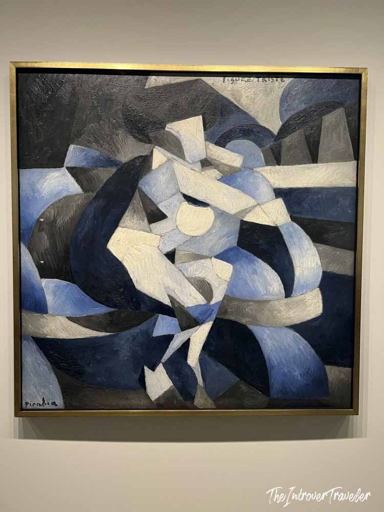 Figure Triste by Francis Picabia, a Cubist oil painting on display at the Guggenheim Museum New York