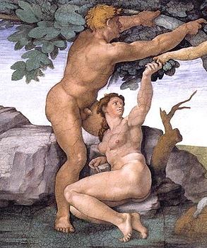 The Temptation and Fall of Adam and Eve, Michelangelo, Sistine Chapel ceiling fresco