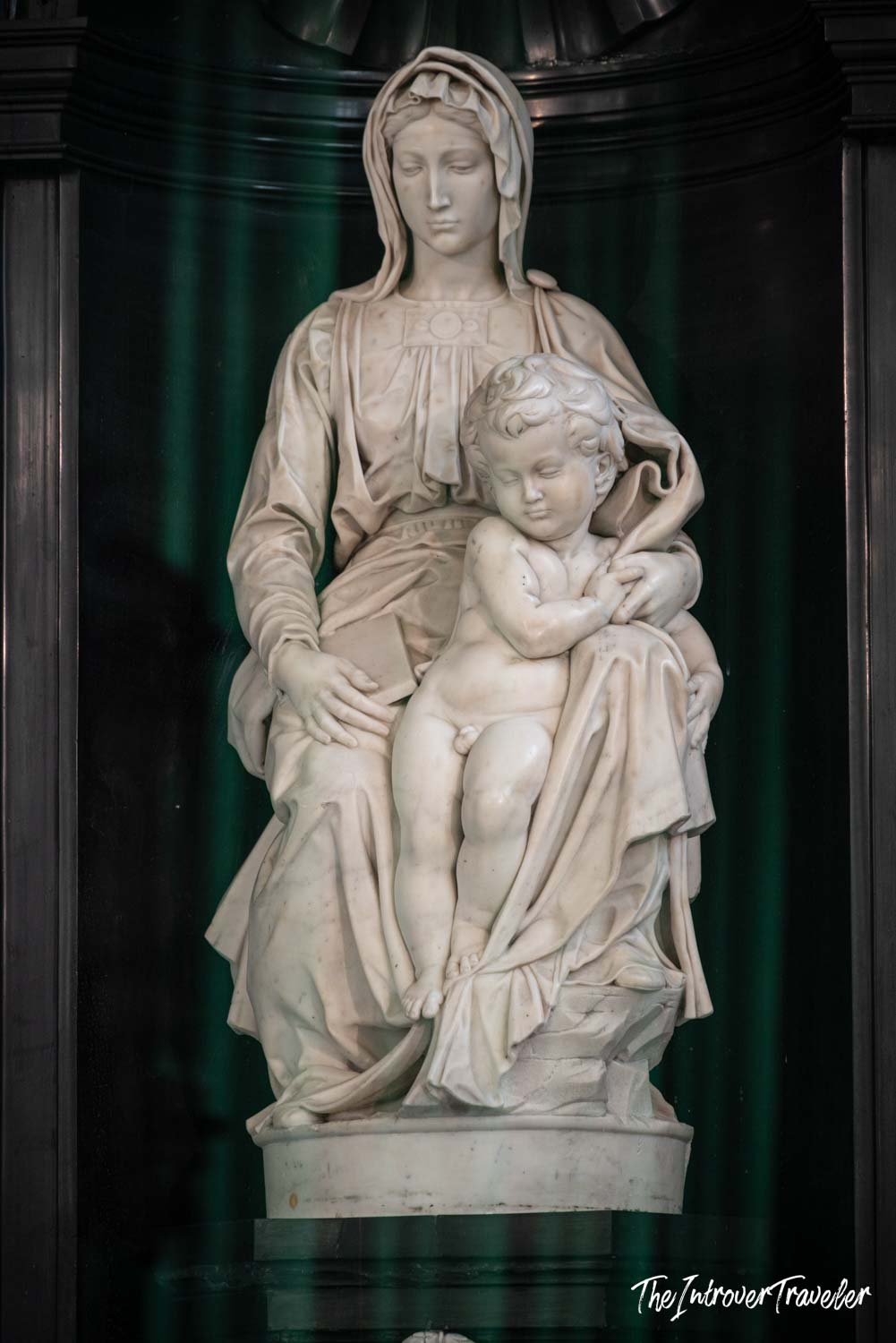 Michelangelo's Madonna of Bruges, marble sculpture in the Church of Our Lady, Bruges